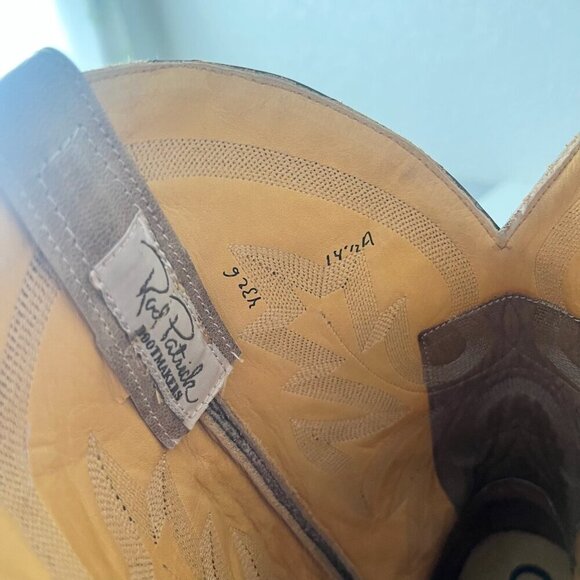 Rod Patrick Mens Cowboy Boots 14.5A Antique Mocha Bison Brown Western Blunt Toe - Picture 12 of 15